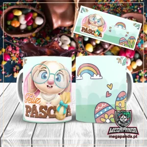 Caneca Coelhinho Rainbow Páscoa