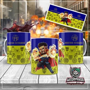 Caneca Vingadores Chibi Doutor Estranho