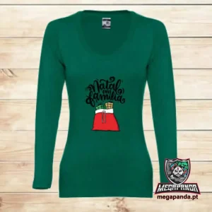 T-shirt comprida Mulher Natal em Família