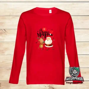 T-shirt manga comprida Unisexo Já é Natal